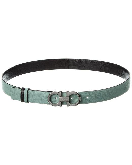 Ferragamo Green Ferragamo Gancini Reversible & Adjustable Leather Belt