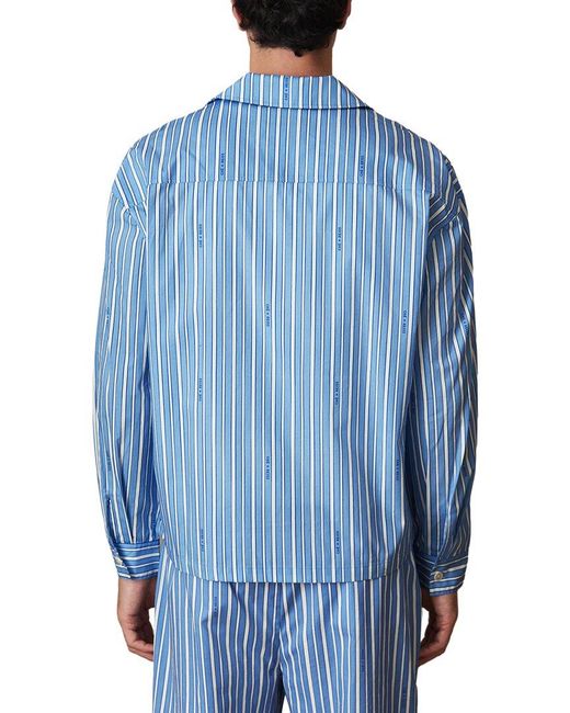 Reiss Blue Fonta Stripe Cotton Polo Shirt for men