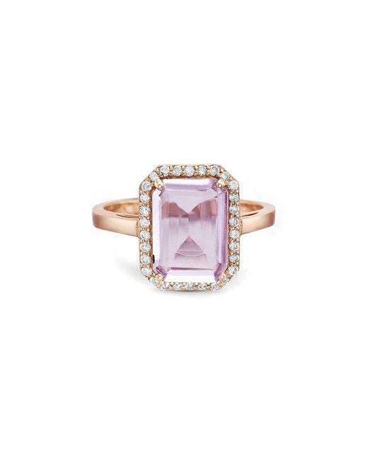 Forever Creations USA Inc. Pink Forever Creations 14k Rose Gold 2.17 Ct. Tw. Diamond & Morganite Halo Ring