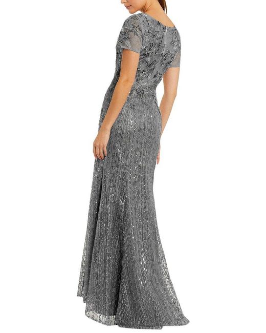 Mac Duggal Gray A-Line Gown