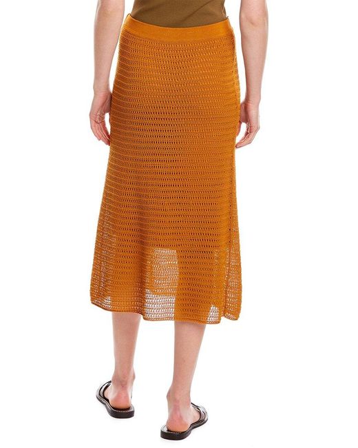 Vince Orange Crochet Skirt