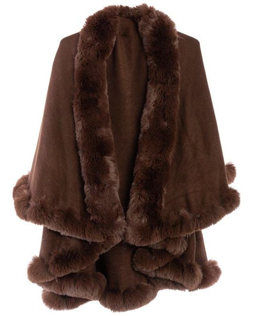 Saachi Brown Layered Cape Kimono
