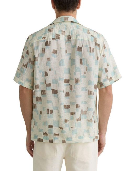 Reiss Gray Vespucci Cuban Brushstroke Casual Shirt for men