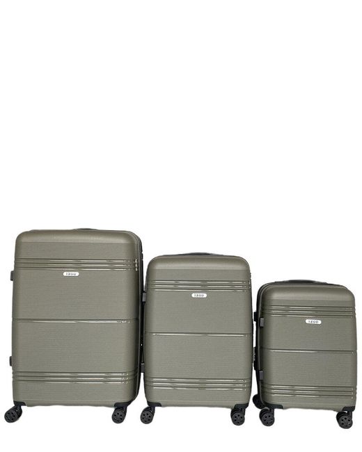 Izod Gray Legna Expandable 3pc Suitcase Set