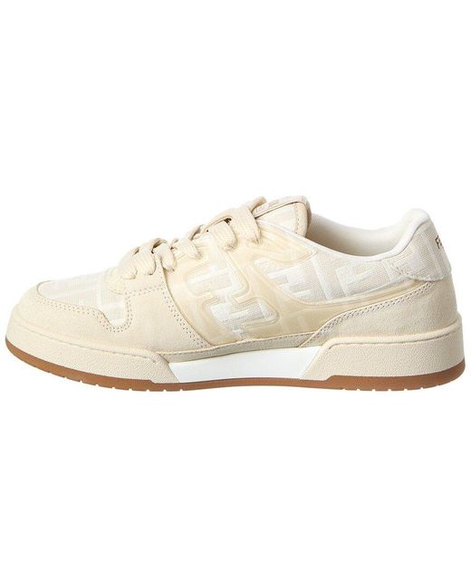 Fendi White Match Ff & Suede Sneaker for men