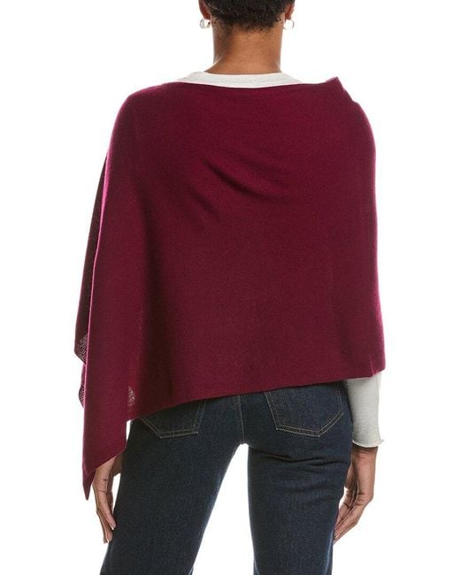 Sofiacashmere Red Sofiacashmere Jersey Solid Wool & Cashmere-Blend Poncho