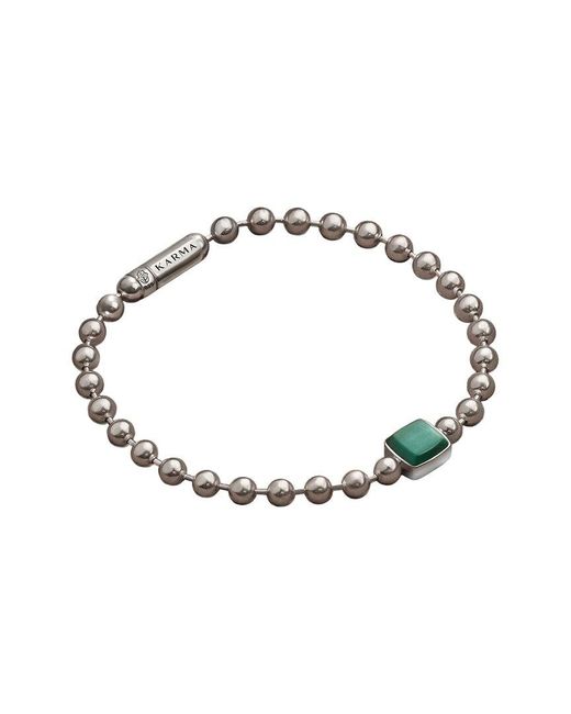 Karma and Luck Metallic Plated Malachite Magnetic Bracelet