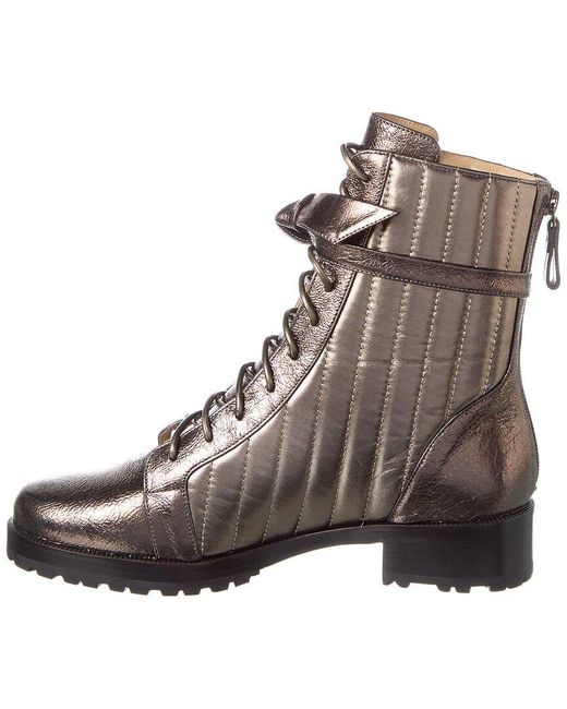 Alexandre Birman Brown Clarita Quilted Leather Combat Boot