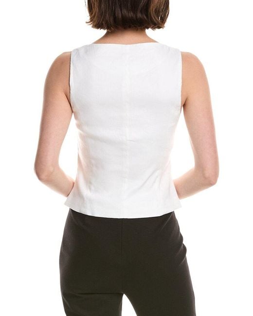 Rag & Bone White Mariana Linen-Blend Vest