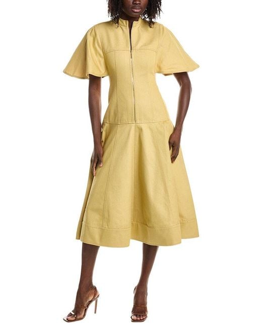 Alexis Yellow Weston A-Line Midi Dress