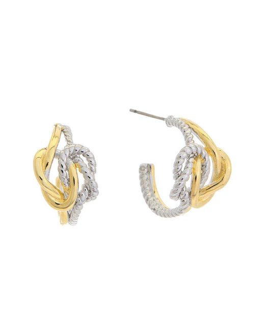 Juvell Metallic 18k Two-tone Plated Hoops