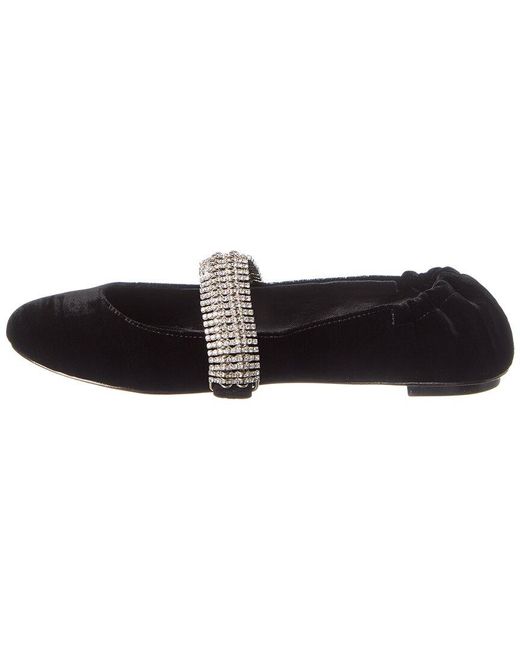 Alexandre Birman Black Camila Velvet Ballerina Flat