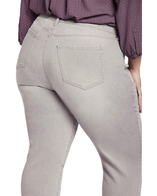 NYDJ Gray Plus Relaxed Straight Skinny Jean
