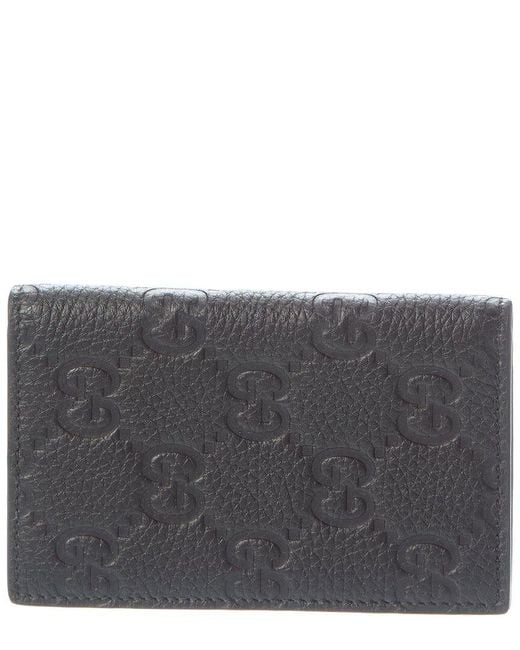 Gucci Gray Imprint Long Leather Card Case for men