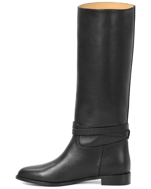 Tiffany & Fred Paris Gray Leather Riding Boot