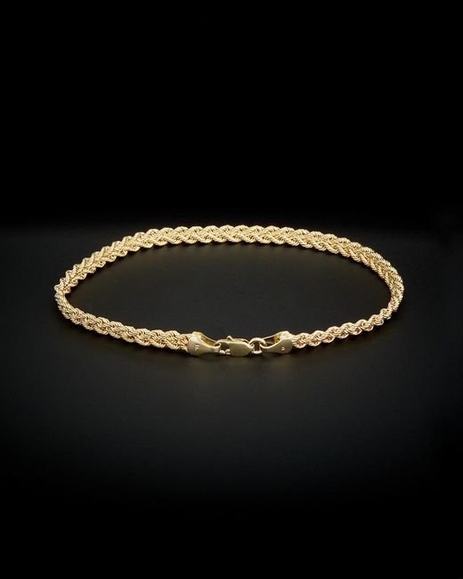 Italian Gold Black 14k Double Row Semi-solid Rope Bracelet