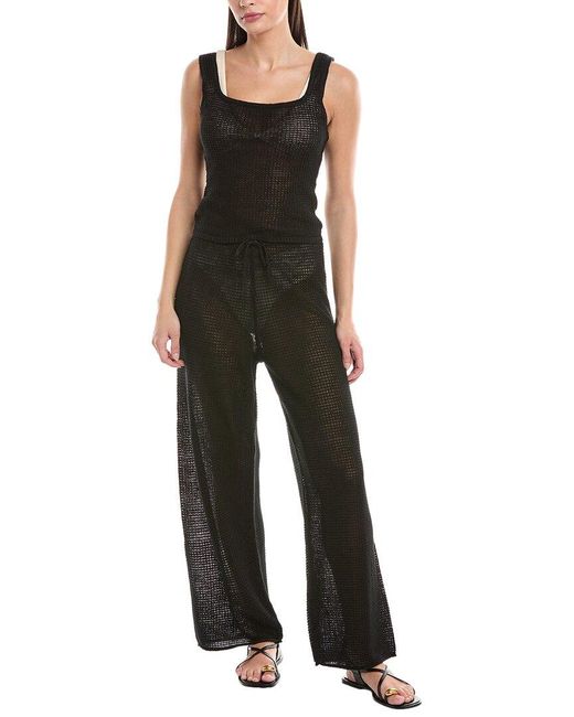 Onia Black Knit Square Neck Top
