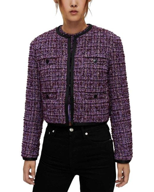 Maje Purple Wool-blend Blazer