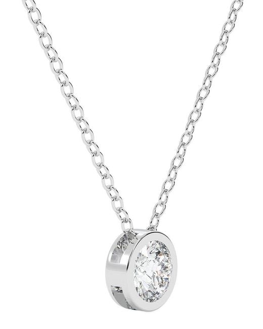 Lab Grown Diamonds Metallic 14K 0.50 Ct. Tw. Lab-Grown Diamond Necklace