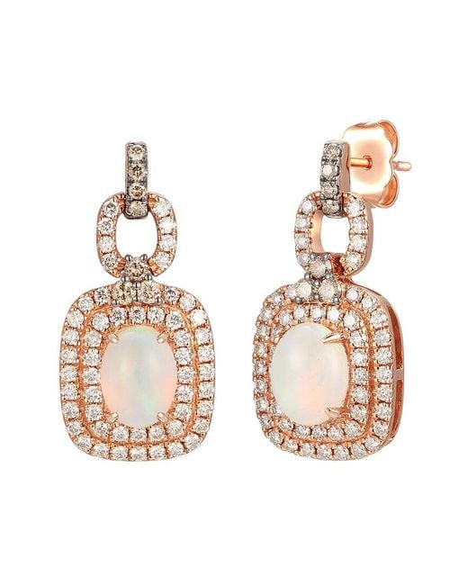 Le Vian Metallic Neopolitan Opaltm 14k Rose Gold 1.79 Ct. Tw. Diamond & Opal Drop Earrings