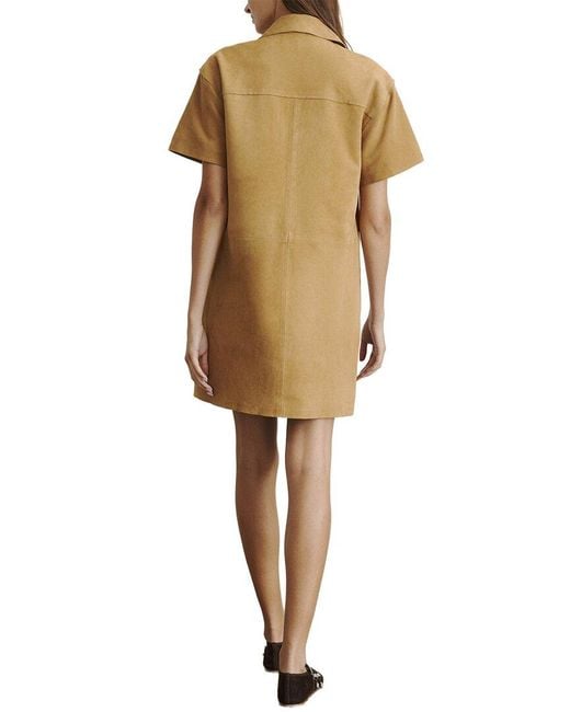 Tanya Taylor Natural Tabby Leather Dress