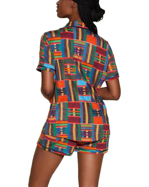 Cosabella Red Bella Printed Top & Boxer Pj Set
