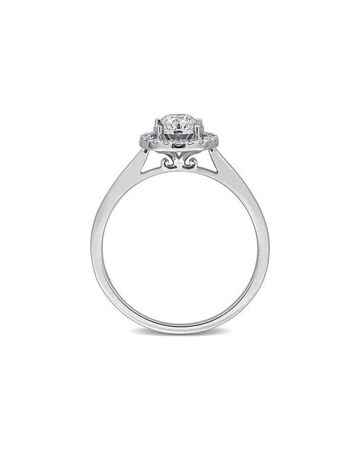Lab Grown Diamonds White Created Forever 18K 0.35 Ct. Tw. Lab-Grown Diamond Halo Ring