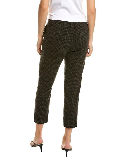 Vince Green Check Plaid Wool & Cashmere-blend Easy Pant
