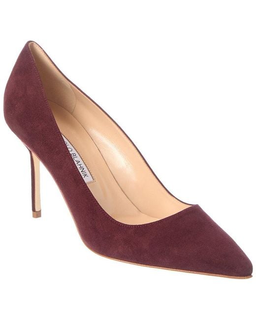 Manolo Blahnik Pink Bb 90 Suede Pump