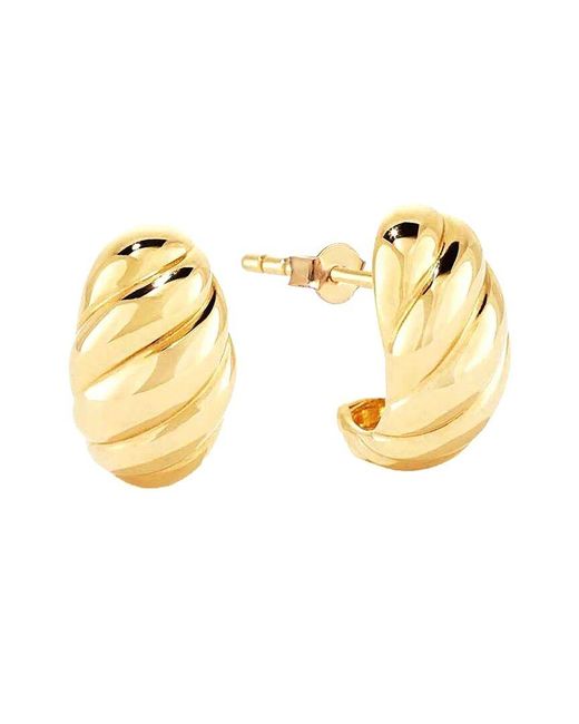 Gabi Rielle Metallic 14k Over Silver Lovestruck Collection Dome J Huggie Earrings