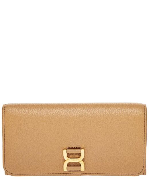 Chloé Natural Marcie Leather Long Wallet
