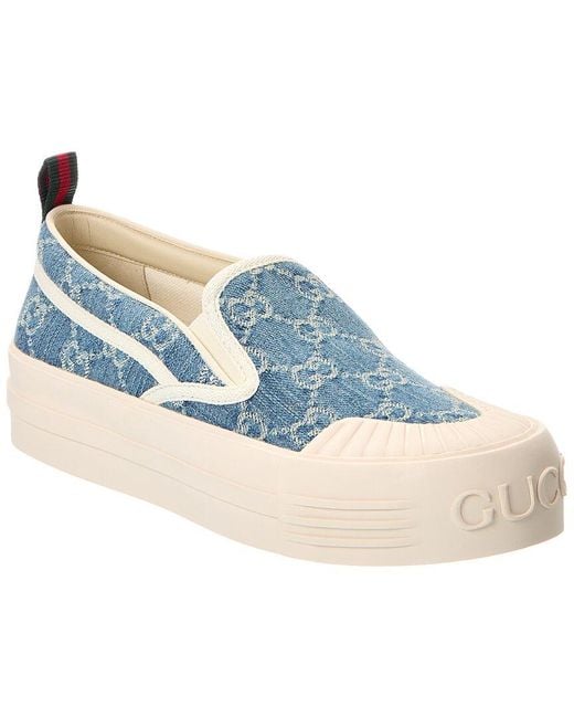 Gucci GG Denim Slip-on Sneaker in Blue | Lyst