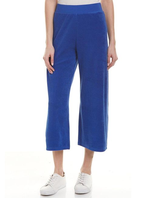 Juicy Couture Blue Micro-terry Crop Wide Leg Pant