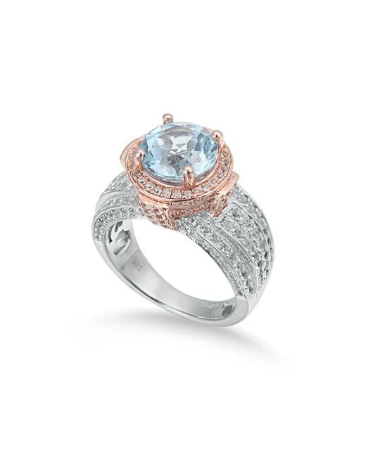 Suzy Levian White Two-Tone.71 Ct. Tw. Gemstone Statement Ring