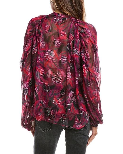 IRO Red Paulhi Silk-Blend Top