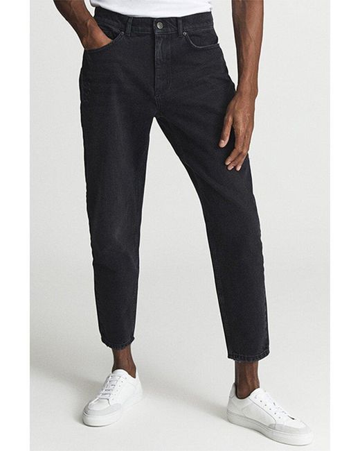 Reiss Blue Daniel Cropped Washed Relaxed Jean for men
