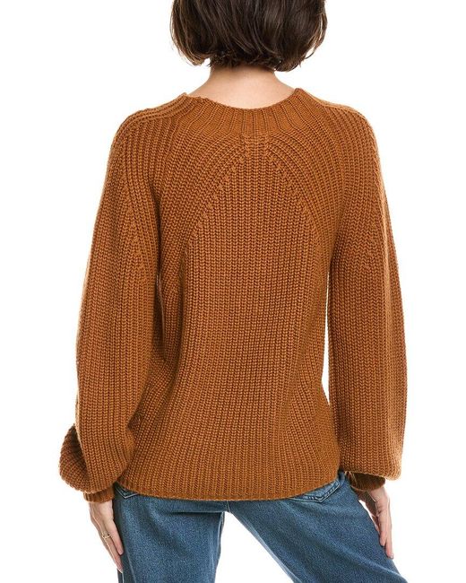 Elan Brown Wool-Blend Crewneck Sweater