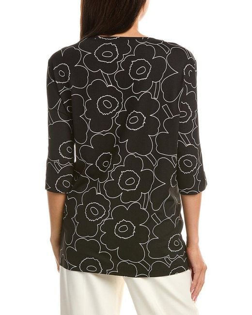 Marimekko Black Kollaasi Piirto Unikko Top
