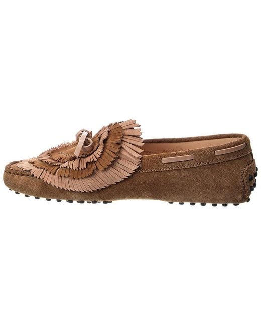 Tod's Brown Gommini Suede Moccasin