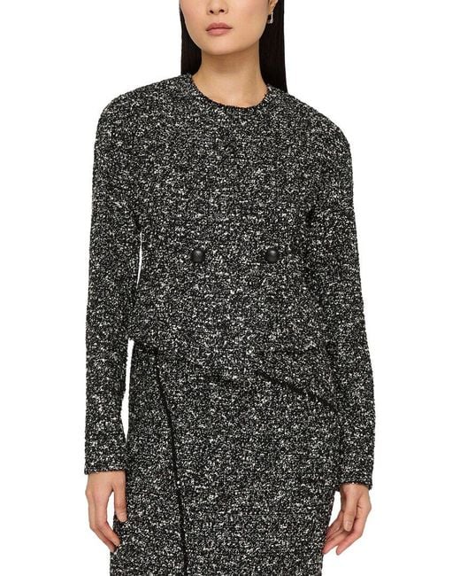 Lafayette 148 New York Black Double Breasted Asymmetric Fit Wool-Blend Jacket