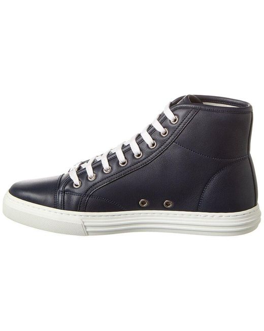Gucci Blue High-top Leather Sneaker for men
