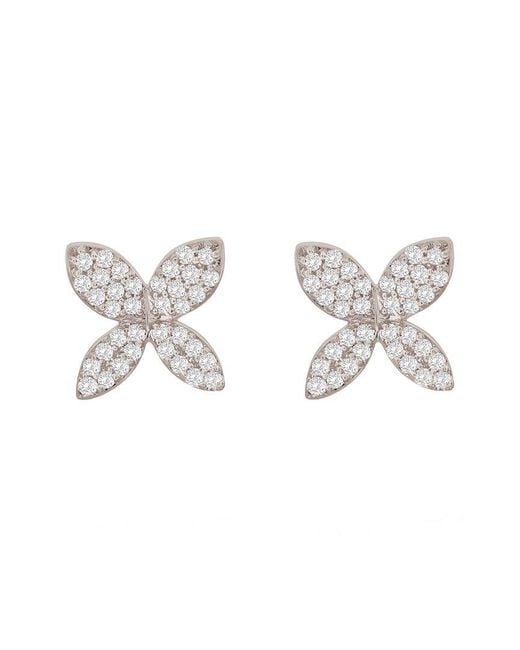 Suzy Levian Metallic 14k 0.15 Ct. Tw. Diamond Marquise Flower Studs