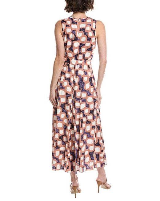 Diane von Furstenberg Red Elliot Linen-Blend Midi Dress