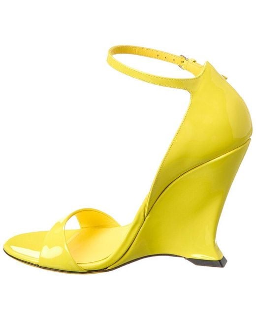 Ferragamo Yellow Vidette Patent Sandal