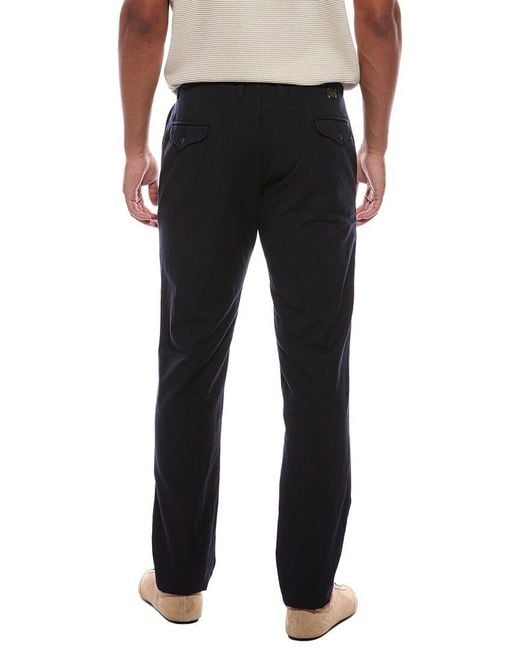 Slowear Black Wool-Blend Flat Front Regular Fit Pant for men