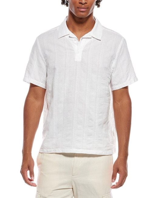 Onia White Linen-blend Popover Shirt for men