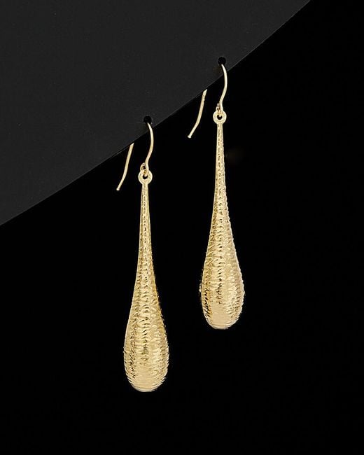Italian Gold Black 14K Front-Back Earrings