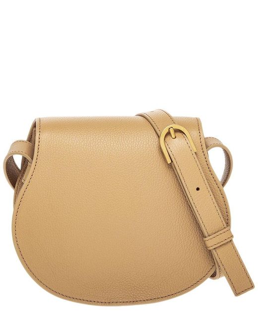 Chloé Natural Marcie Small Leather Saddle Bag