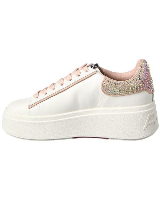 Ash White Moby Strass Leather Sneaker
