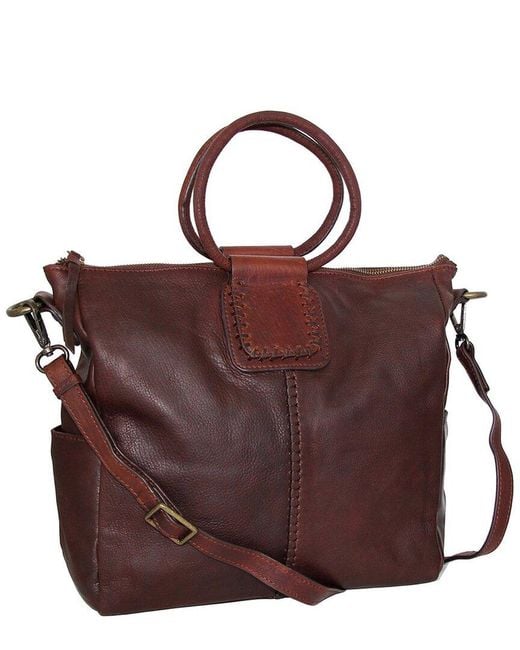 Nino Bossi Brown Tonya's Ring Genuine Leather Tote